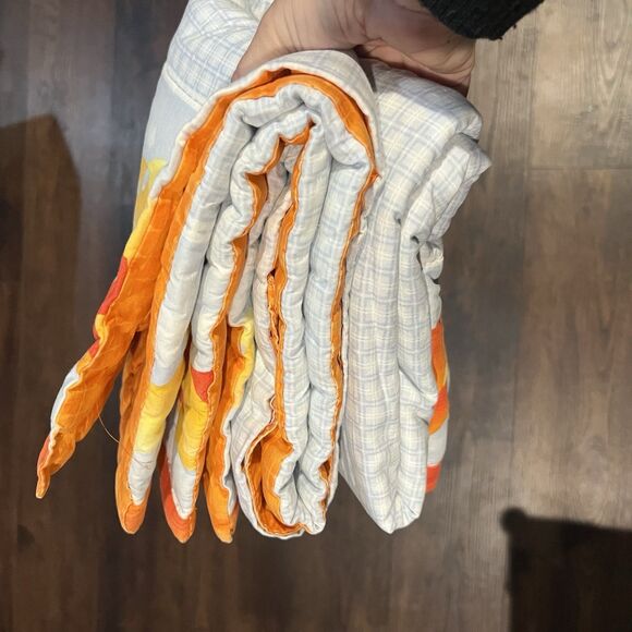 Vintage Baby Kids Quilt 39" x 39" Square rocket plane Helicopter Thick Warm - Picture 11 of 11